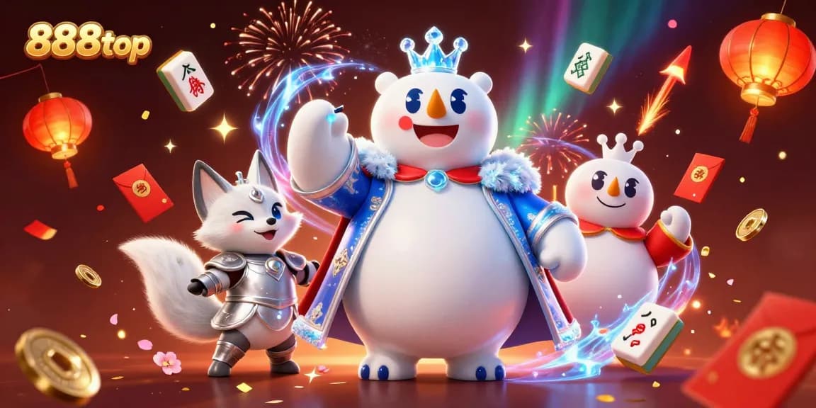 Win big with 888top as the regal polar bear and snow fox bring a vibrant casino atmosphere alive!