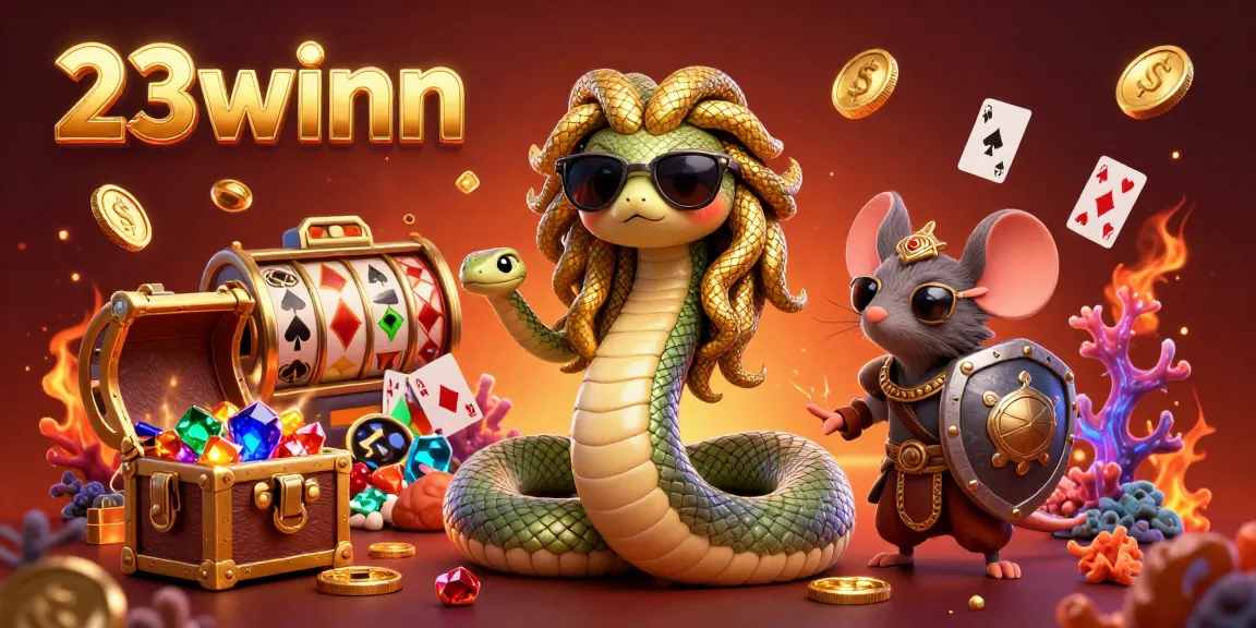 Experience the vibrant energy of 23winn with captivating casino elements and rich character details.