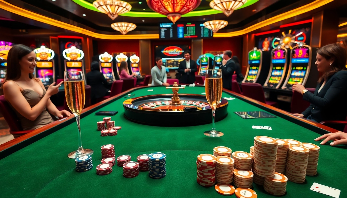 Experience the thrill of gaming with exciting visuals from https://vin88ac.com/, showcasing a luxurious casino atmosphere filled with high-stakes gameplay.