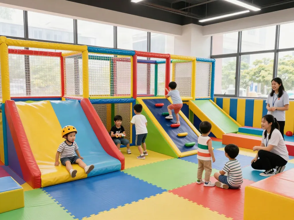 Children enjoying safe play areas at rokok88 slot indoor playground.