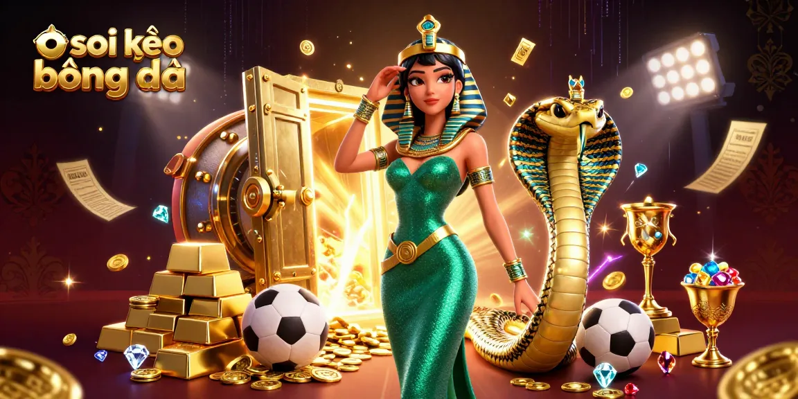 Engage with soi kèo bóng đá strategies while exploring a vibrant 3D casino scene packed with treasures and sports betting elements.