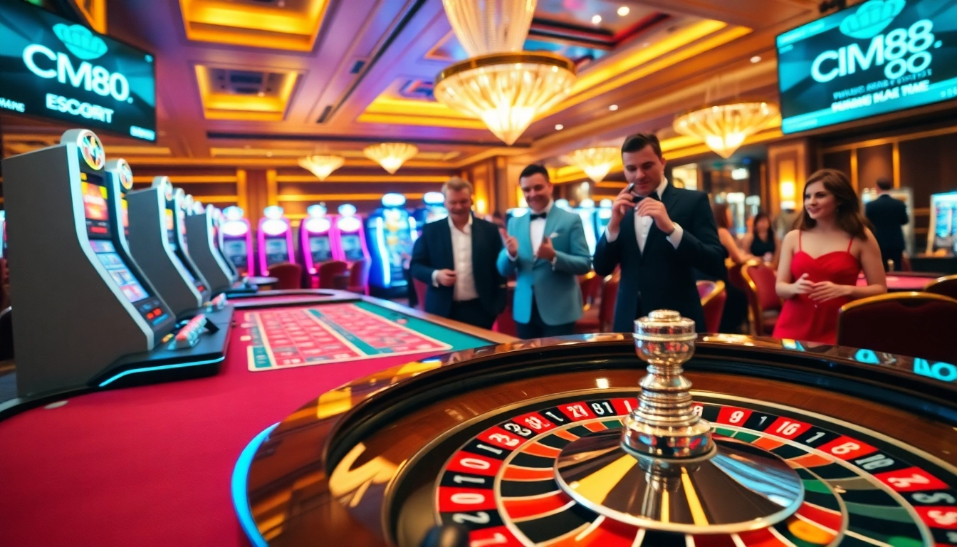 Players enjoying thrilling games at the casino, featuring CM88. excitement and luxury.
