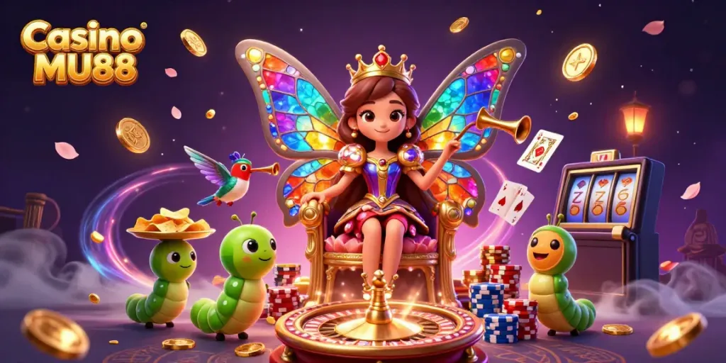 Experience the excitement at Casino MU88 with vibrant characters, dynamic gaming elements, and rich visuals.