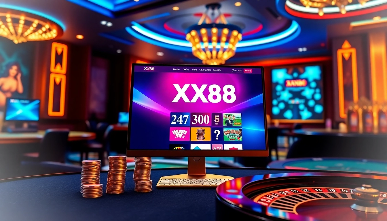 Experience the thrill of XX88 online casino with vibrant gaming visuals and excitement.