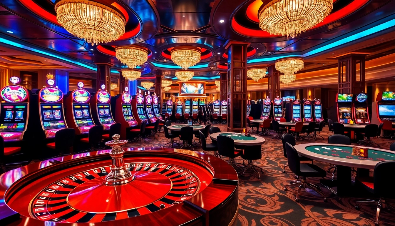 Experience thrilling games at XX88's vibrant casino floor with slot machines and poker tables.