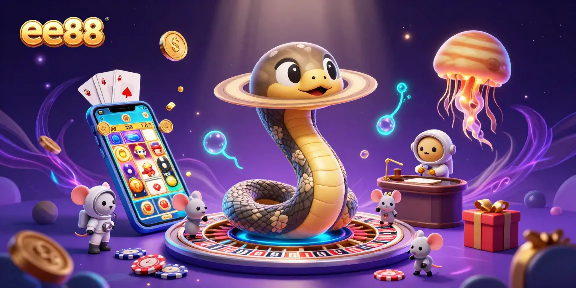 Bet on the cosmic roulette as the Saturn ring snake and astronaut mice play at ee88
