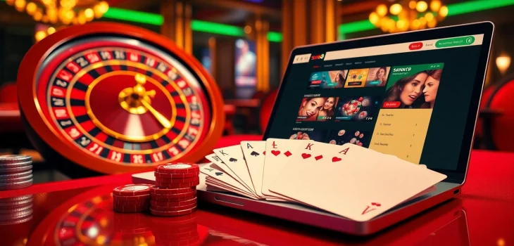 Experience thrilling online gambling at sin88 with vibrant casino visuals and high-stakes gaming elements.