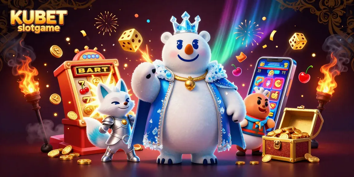 Experience exciting KUBET slotgame action with vibrant characters and jackpots exploding!