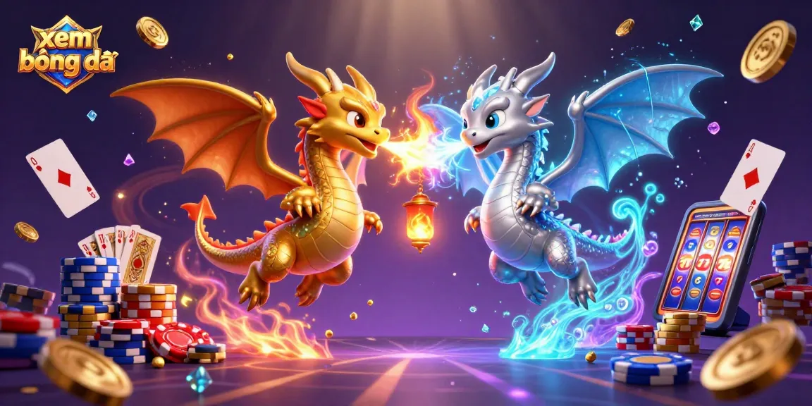 Experience xem bóng đá with dynamic casino elements and exciting treasure in this vibrant 3D illustration.